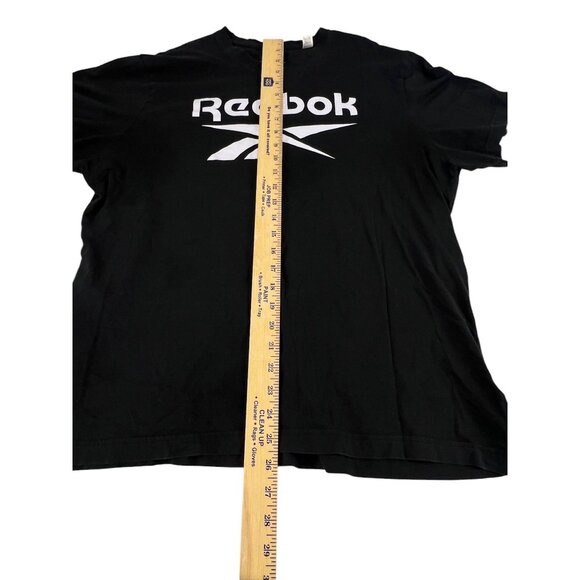 Reebok Mens Black Logo Graphic Tee XL Short Sleeves Gothic Grunge Casual Summer - Picture 6 of 9